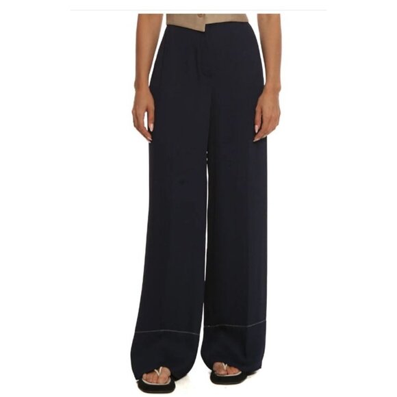 Elizabeth And James Harmon Wide-Leg Navy Pants Size 0 Womens Elegant Trousers - Picture 1 of 7
